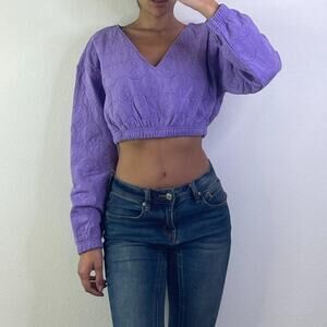 Purple Cropped Sweater